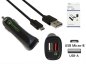 Preview: DINIC USB KFZ Q3 Charger, Ladeadapter+microUSB Kabel, 1m